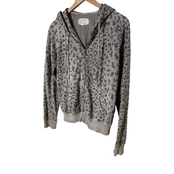Current/Elliott Leopard Print Gray Hoodie Size 2 - Picture 4 of 9